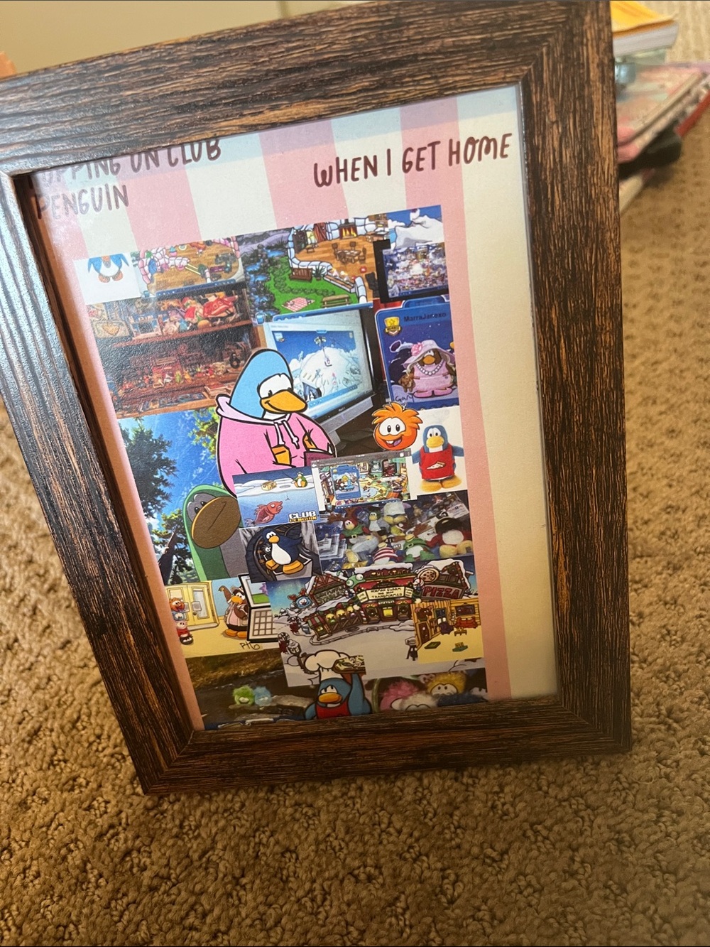 Club penguin collage wall decor